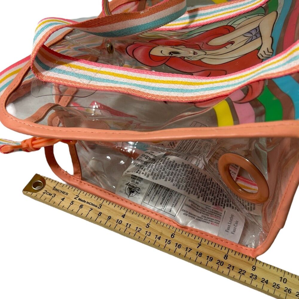 Disney Ariel Clear Crossbody Bag Rainbow Strap Pink Trim Adjustable Strap - Picture 16 of 16